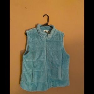 Medium Women’s Vest Zip up, Baby Blue, Christopher & Banks